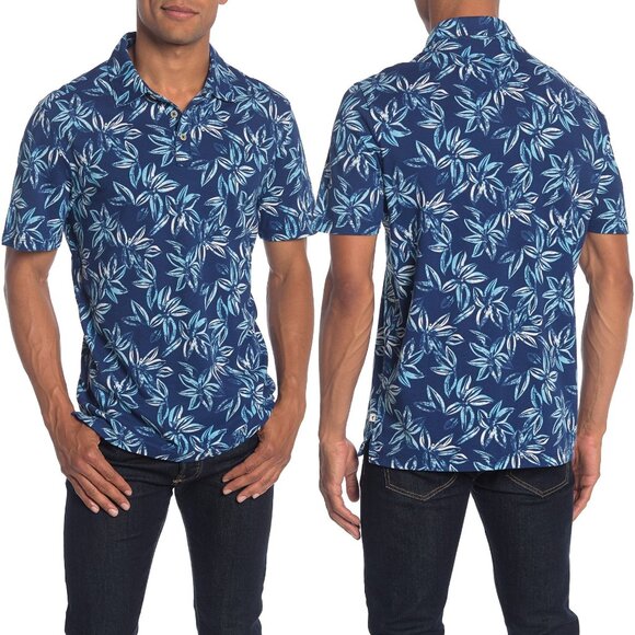 New! Tommy Bahama Tropical Print Pique Polo Shirt 100% Cotton